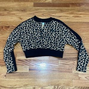 Puma Cropped Sweater Cheetah M NWOT